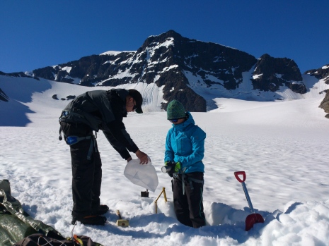 Field work at Storglaciären. Photo Moa Hamré.