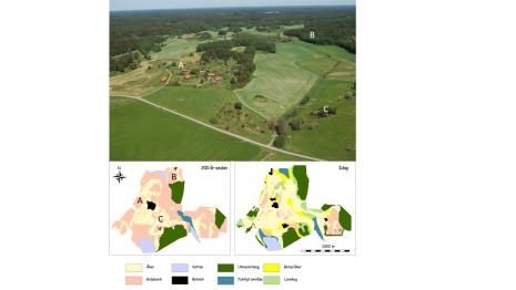 Landskapets markanvändning har förändrats under de senaste 200 åren. Gräsmarker har minskat drastisk Landskapets markanvändning har förändrats under de senaste 200 åren. Gräsmarker har minskat drastisk