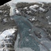 3D-visualization showing the seafloor bathymetry of the previously uncharted Sherard Osborn Fjord, north Greenland. The red line illustrates the inflowing warmer water of Atlantic origin that is partly prevented from reaching Ryder Glacier by a bathymetric shoal. Illustration by Martin Jakobsson.