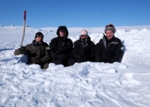 Staff in the glacier